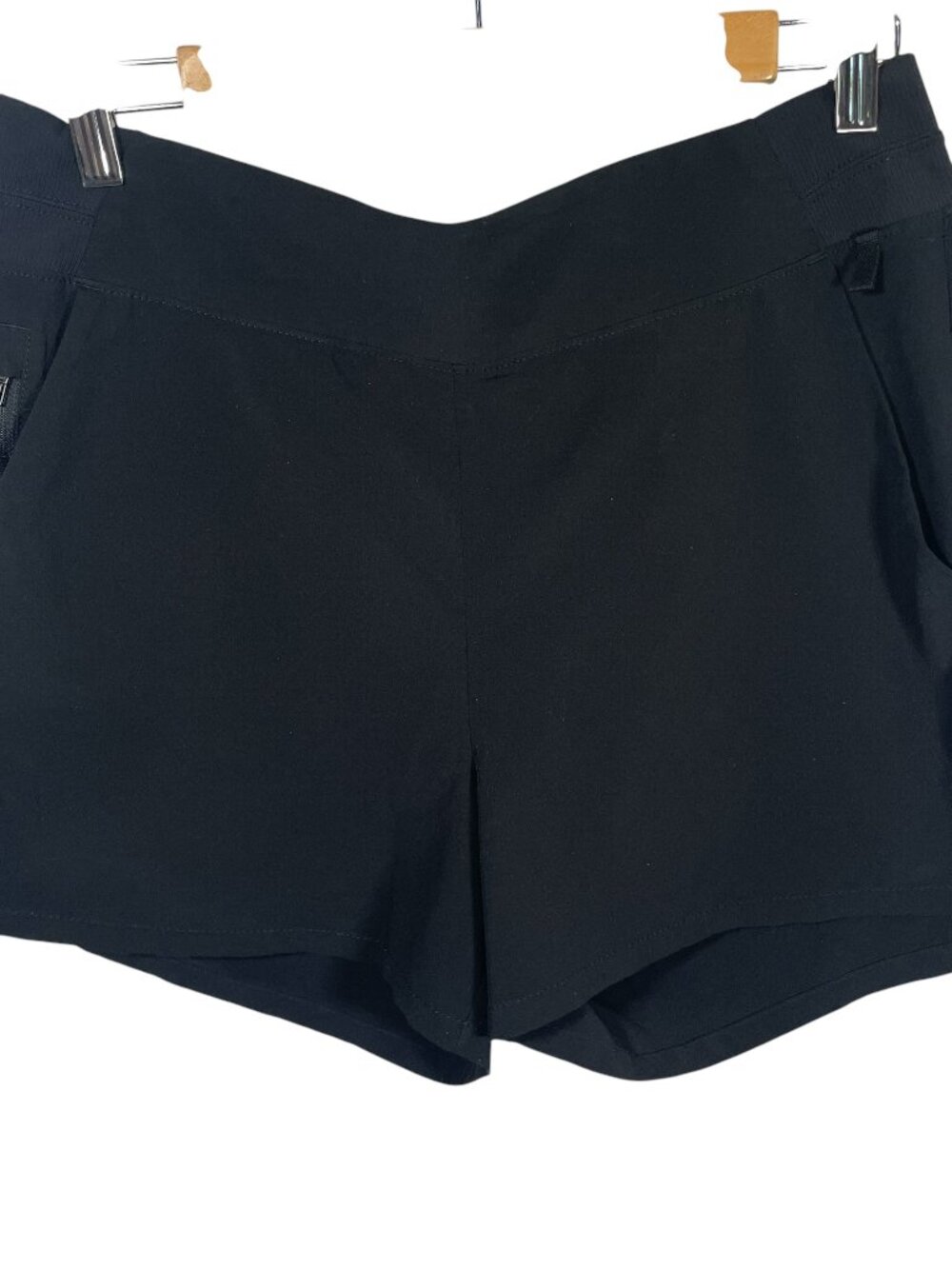 Athleta Brooklyn Shorts Womens 10 Black Pull On Elastic Waist Zip Pockets